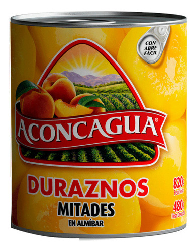 Duraznos A Mitad En Almibar Aconcagua 580 Gr(3 Unidad)super