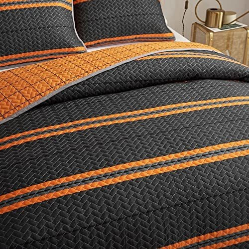 Edredón Boho Moderno Flysheep King, 3 Pzs Naranja Brillante