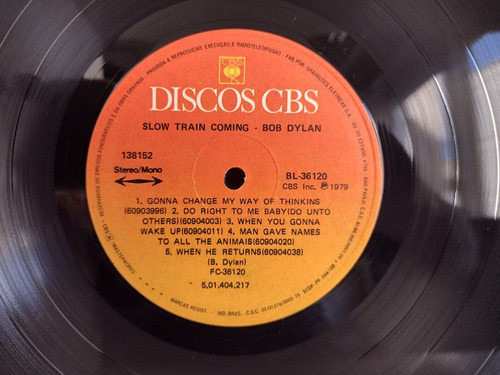Lp Bob Dylan - Slow Train Coming - C/encarte, Excelente!