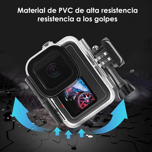 Domokala-funda Impermeable Para Gopro Hero 9/10/11/12 Carcasa Protectora Y De Buceo ,carcasas Para Cámaras De Acción Subacuáticas, Resistente Al Agua Hasta 60 M Con Tapón Y Tornillo Extraíble Quick Pu