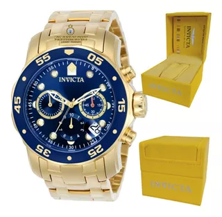 Relógio Invicta Pro Diver 0073 Original Banhado Ouro 18k +nf