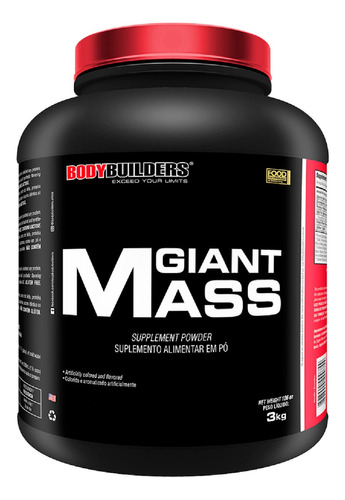Hipercalórico Giant Mass morango 3kg Bodybuilders