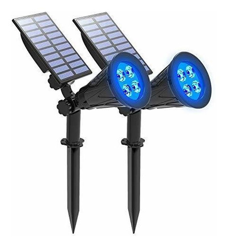 Focos Solares Azules T-sunus Ip65, 180° Ajustables (2pk)