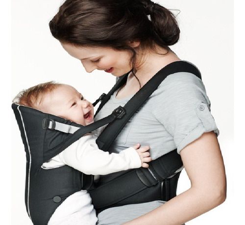 Silla Mochila Portabebé Clásica Negro Y Azul