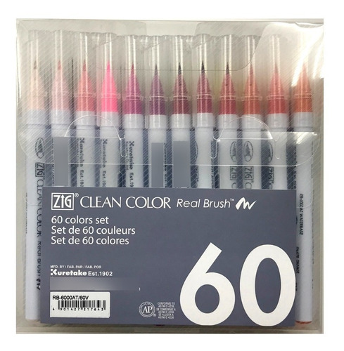 Marcadores Pincelados Kuretake Clean Colour Real Brush X 60