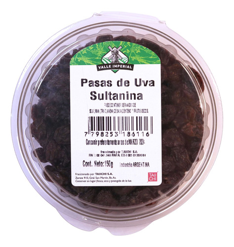 Pasas De Uva Sultanina 150 Gr Marca Valle Imperial