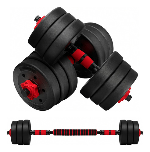Set De Mancuernas Unibles De 30kg Con Barra De Extension.