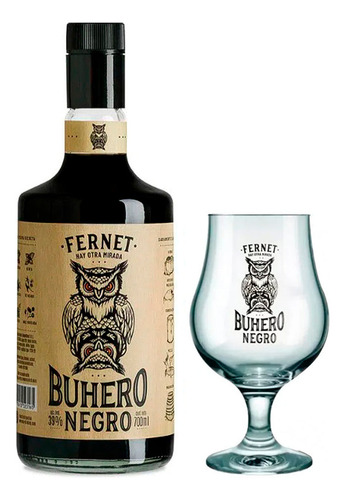 Pack Fernet Buhero Negro + Copa Original