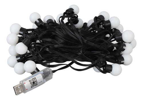 Cadena Rgb Para Patio, 33 Pies, 50 Bombillas, Control De Apl