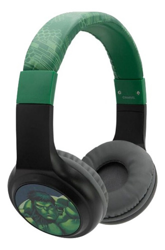 Audífonos Inalámbricos Bluetooth Diseño Marvel Hulk Verde Fj Color Verde Oscuro