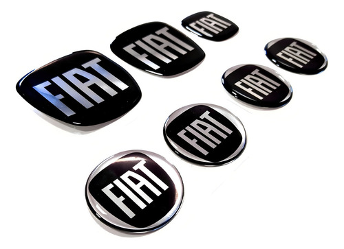 Kit Adesivos Resinados Emblemas Abarth Para Fiat Siena 19424 Cor Preto