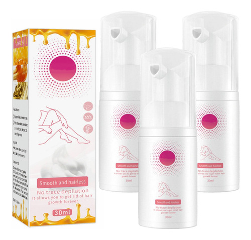 3 × Spray Espuma Para Remoção Pêlos Cera Abelha Extrato