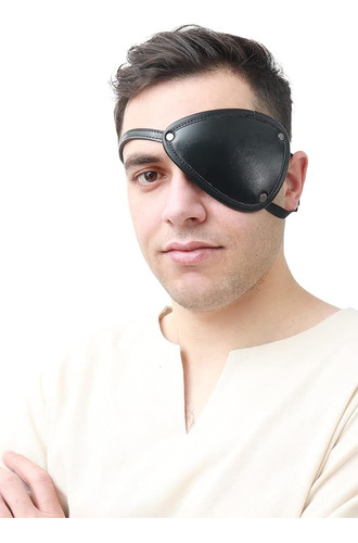 Parche Pirata Negro Sintetica Para Ojos Izquierdos Accesorio