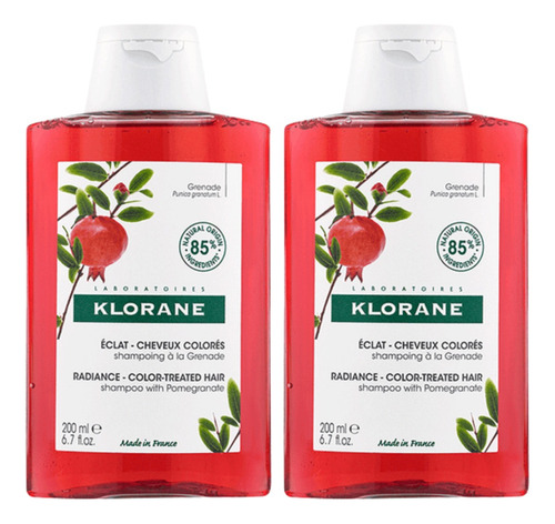 Combo X2 Klorane Granada Shampoo Cabello Teñido 200ml
