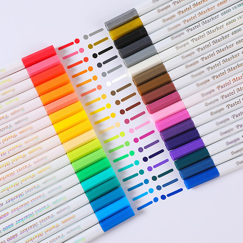 24 Cores - Caneta Ponta Dupla Brush Pen Desenho Colorir