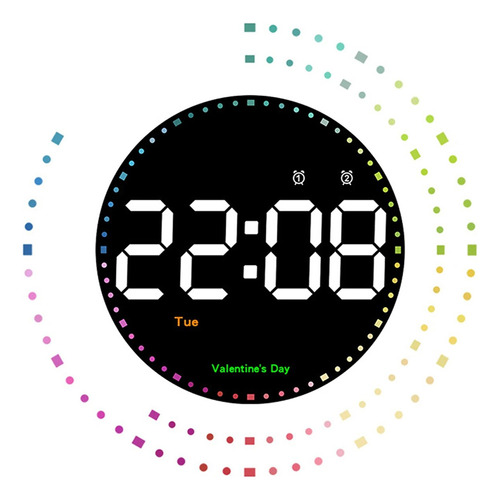 Reloj De Pared Digital Led Con Termómetro De Temperatura