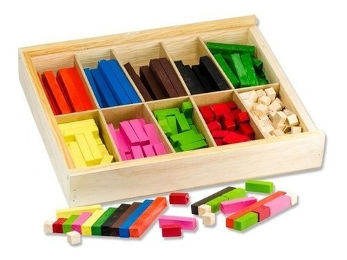 3 Regletas Matemática Lisas Madera Cuisenaire 291 Pzs