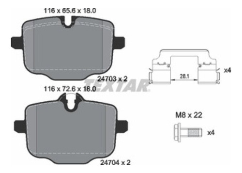 Balatas Traseras Textar 2470301 Bmw 2, 5, 6, X4