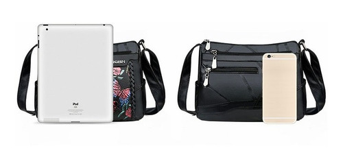 Imagen 3 de 9 de Bolso Bandolera Antirrobo Impermeable De Piel Para Mujer