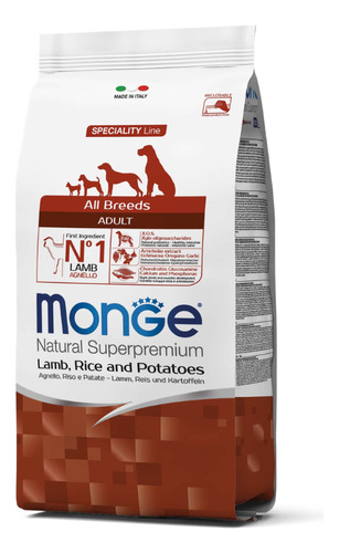 Comida Para Perro Monge Cordero Arroz Y Papa 12kg