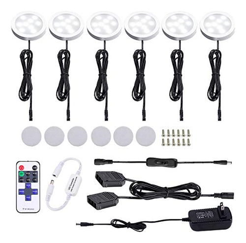 Luces Led 12v Aiboo 6 Pack Negro - Cocina Closet, Control