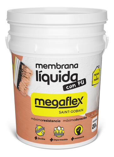 Membrana Liquida Megaflex C/poliuretano P/techos Y Muros 20k