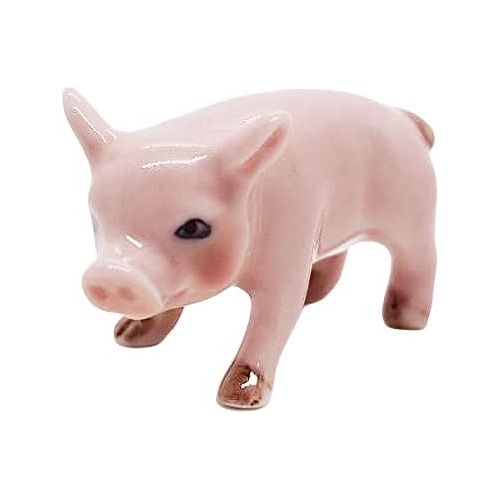 Figurita Miniatura De Cerámica De Cerdo Bebé Rosa De ...