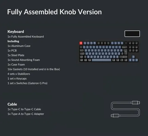 Teclado Mecánico Keychron Q3 Sw/ Brown Knob Español Rgb