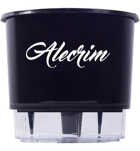 Vaso Raiz Auto Irrigável 16x14cm Autoirrigável Preto Alecrim