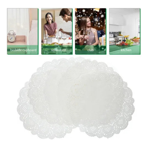 Mantel Individual Desechable Redondo De Papel, 140 Hojas, Co