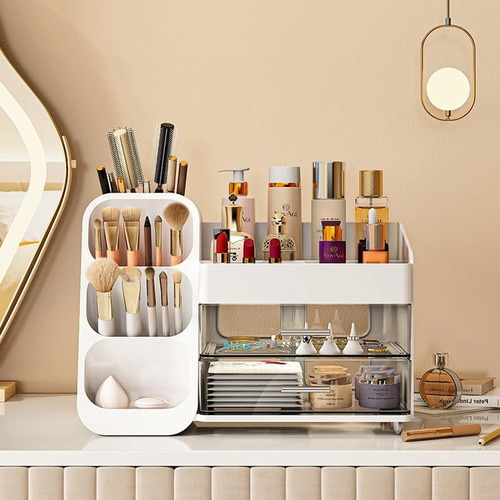 Exhibidor De Cosméticos Para Tus Esenciales De Belleza Blanc
