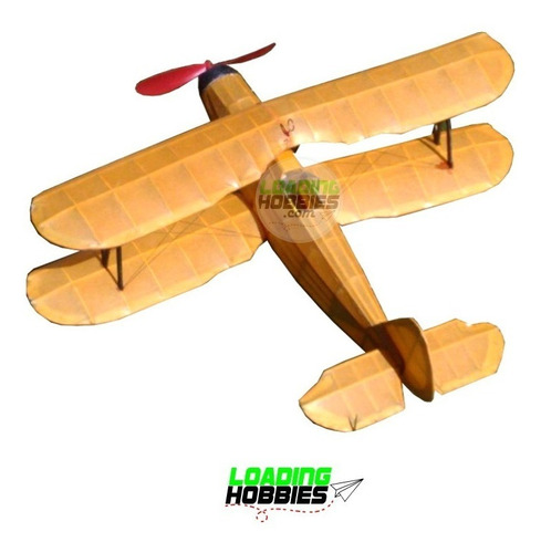 Avion Focke Wulf Fw44 Biplano Motor Goma Balsa Aeromodelismo