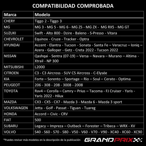 GRAND PRIX Funda Cubre Asiento Auto Grand Prix Universal Full - Negro -  Talla Única