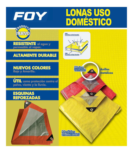 Lona Toldo De Polietileno Rojo 5x6 Metros Foy Lem5x6r
