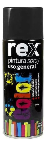 Pintura Spray Uso General Secado Rápido Rex Color Negro