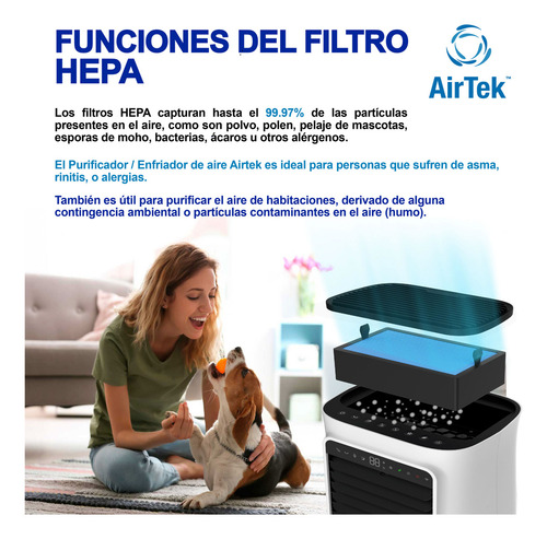 Purificador + Enfriador De Aire 4 En 1 | Airtek Atk05acp | Blanco