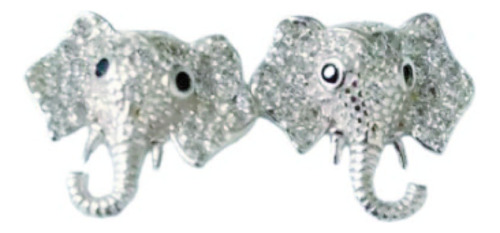 Aretes En Plata L925 Elefante Con Circones Laniajoyeros 