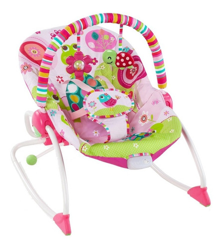 Imagen 1 de 2 de Silla mecedora para bebé Bright Starts Raspberry garden infant to toddler rocker 10125-ES rosa