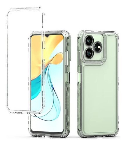 -para Capa Zte Axon 50 Lite Funda 3 Em 1 Transparente + 2 Mi