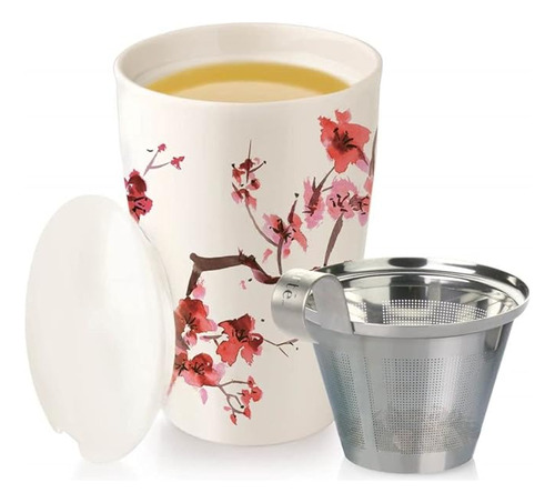 Tea Forte Kati - Taza De Ceramica Con Infusor De Te Y Tapa,