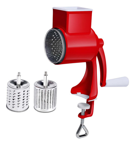 Molino De Maíz Con Abrazadera De Mesa, Rojo 2 Hojas
