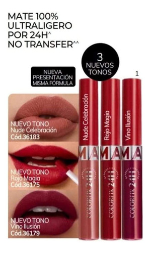 Esika Labial Liquido Colorfix 24 Hrs. Matte Rojo Magia