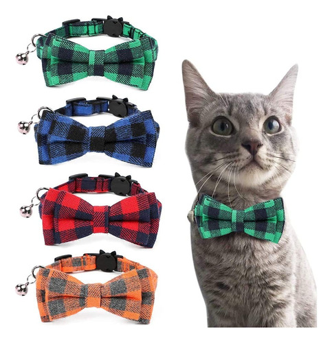 Breakaway Collar De Gato Con Campana, Paquete De 4pc