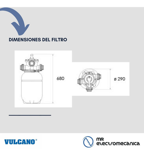 Imagen 6 de 10 de Kit Vulcano Pileta 20000: Filtro Vc10 + Bomba 1/2hp + Carga