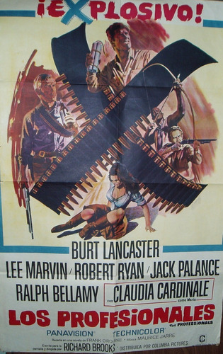 Afiche Orig. De La Película Los Profesionales Burt Lancaster