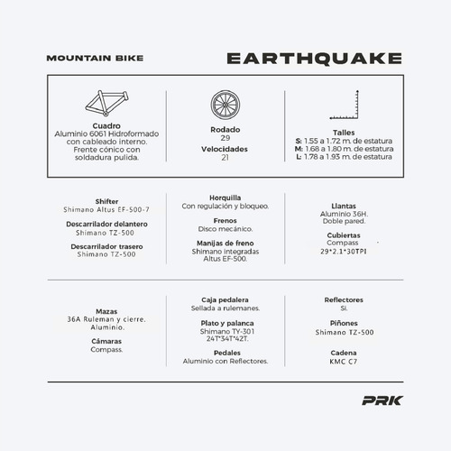 Mountain Bike Earthquake R29 21v