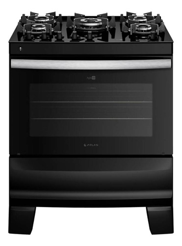 Fogão 5 Q Piso Automático Com Mesa De Vidro - Atlas Ágile Up