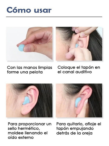 Imagen 6 de 6 de Tapones De Oídos Para Nadar (3 Pares)