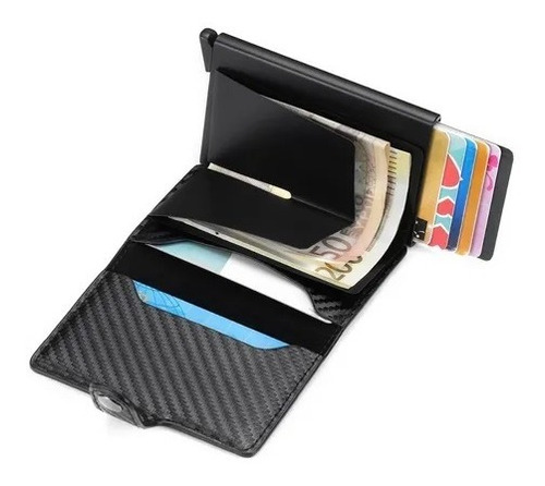 Imagen 2 de 8 de Cartera Tarjetero De Cuero Hombre Con Rfid Bloqueo Antirrobo