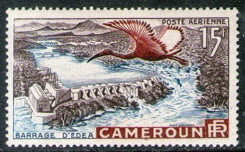 Camerún Sello Aéreo Mint Fauna = Ave Ibis Sagrado Año 1953 